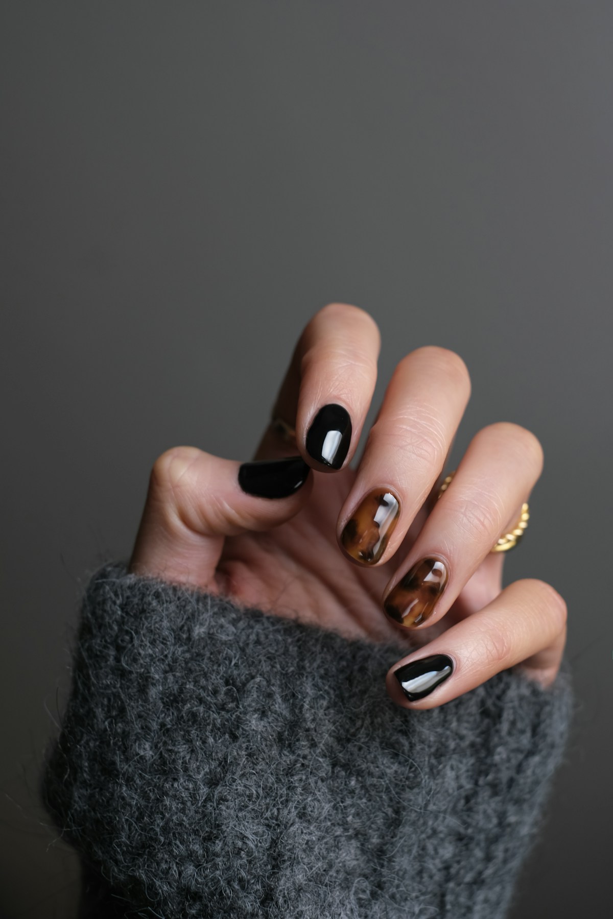 Creative nail art with glossy gel polish finish