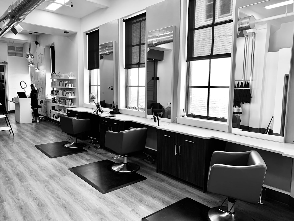 Professional manicure being performed in a nail salon
